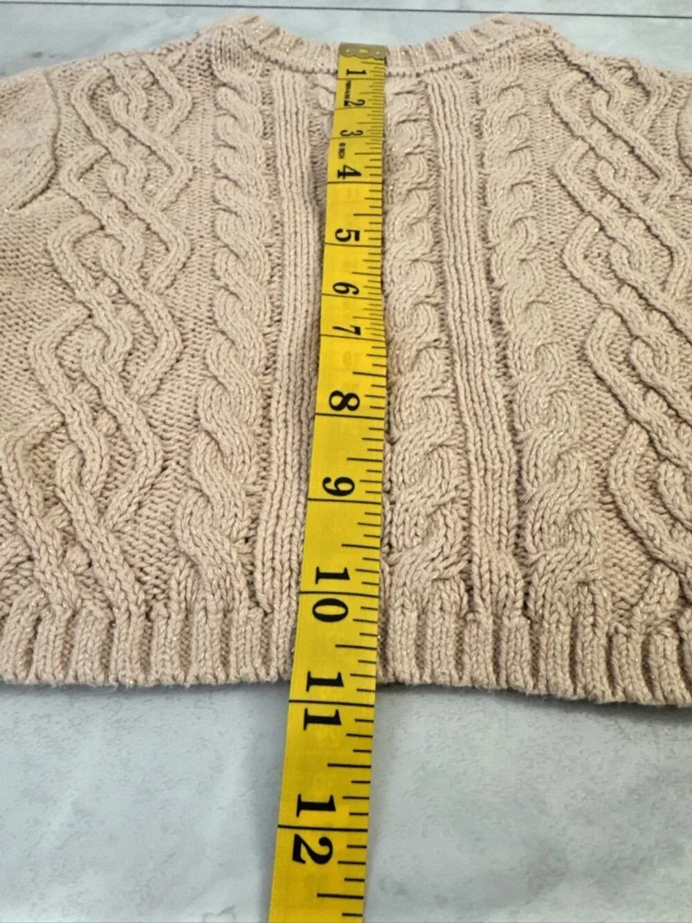 Cupcakes and Cashmere Sweater Girls S 5-6 Metallic Cable Knit Crewneck Pullover